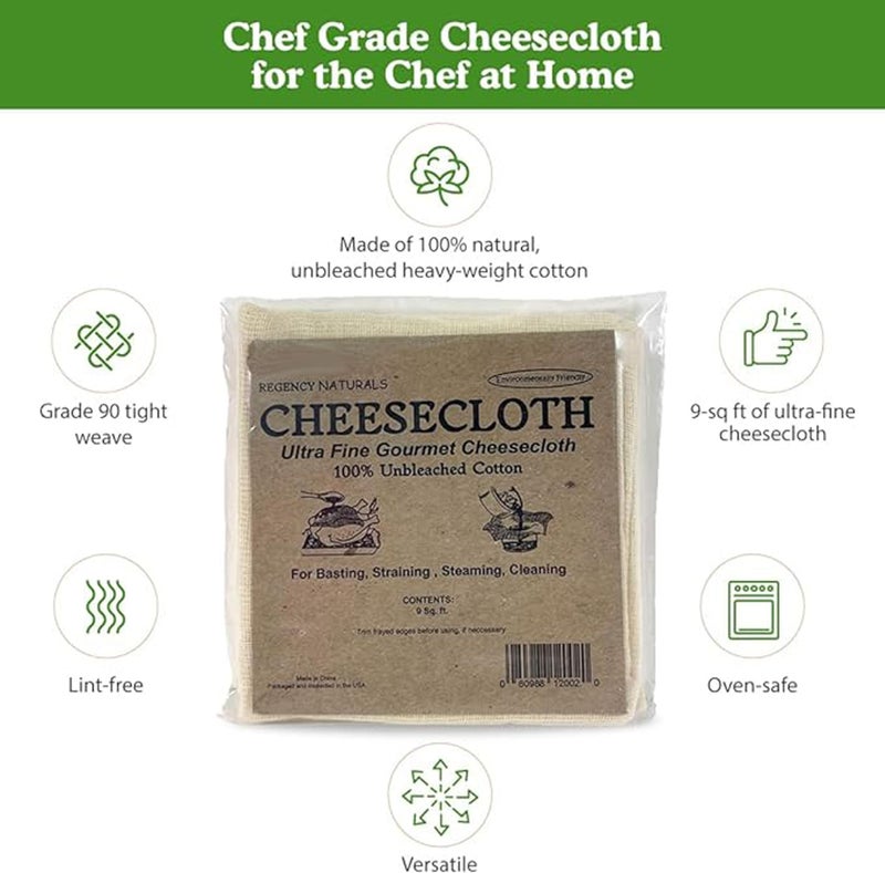 Regency Wraps 100% Cotton Ultra Fine Natural Cheese Cloth, 36 sq.ft 36" X36" 4 pcs, Chef Grade for Basting Turkey, Canning, Straining, Cheesemaking - Image 5